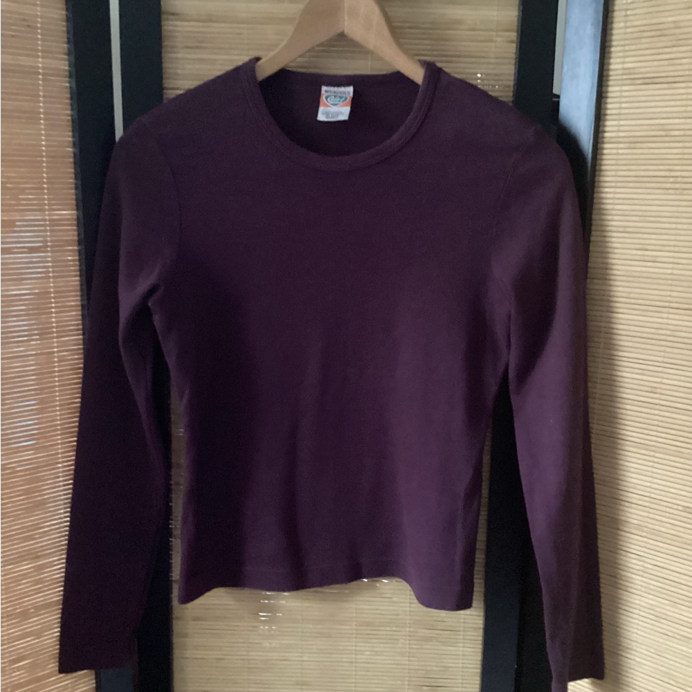 Vintage Y2K Weavers Girl Cropped Long Sleeve Tee Sz S EUC purple - Picture 7 of 10